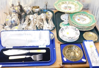 Lot 2162 - A quantity of plated flatware, plated tea and...