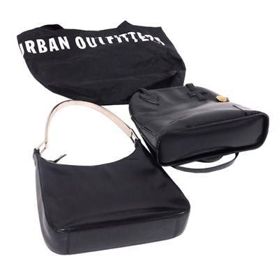 Lot 195 - A Prada black calf leather handbag, with a...