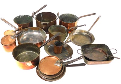 Lot 225 - A group of 19thC English and French copper...