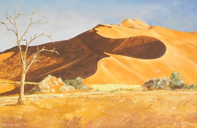 Lot 265 - P Kennewell (20thC). Sossusvlei, Namibia, oil...
