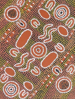 Lot 280 - Helen Malbunka. Women Dreaming - Bushtucker,...