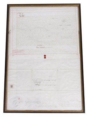 Lot 241 - An 1829 indenture, with wax seal, regarding...