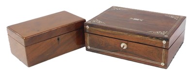 Lot 283 - A Victorian rosewood writing slope, with...