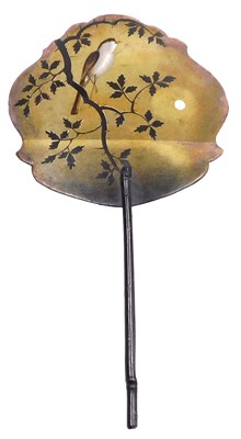 Lot 285 - An early 19thC papier mache hand held candle...