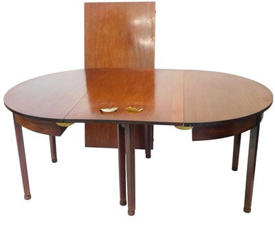 Lot 352 - A George III mahogany dining table, with gate...