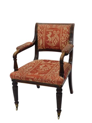 Lot 358 - A William IV beech open armchair, the arms...