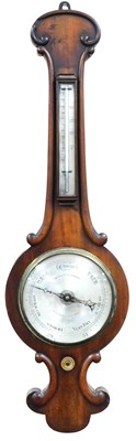 Lot 318 - A mid 19thC mahogany wheel barometer, by...