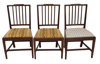 Lot 1035 - A set of three George III mahogany dining...