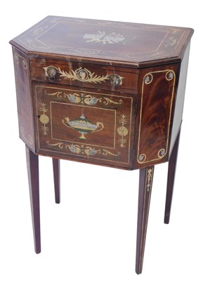 Lot 365 - An early 19thC Continental mahogany small work...
