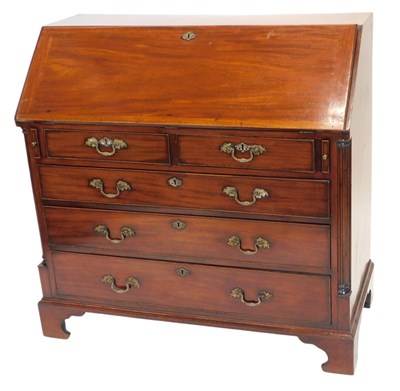 Lot 366 - A George III mahogany bureau, the fall...
