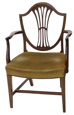 Lot 367 - A George III mahogany open armchair, with a...