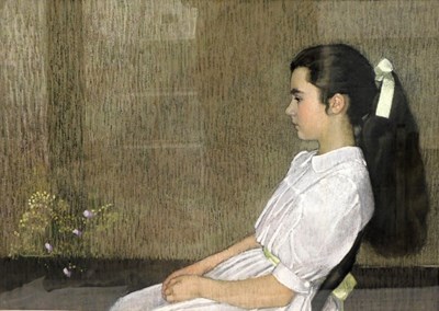 Lot 232 - Graham Jones (b.1960). Emma, wearing a white...