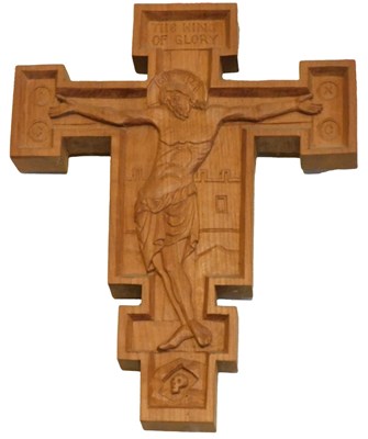Lot 186 - Aiden Hart (b.1957). Crucifix, carved lime...