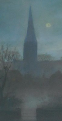 Lot 203 - 19thC British School. Church by moonlight,...