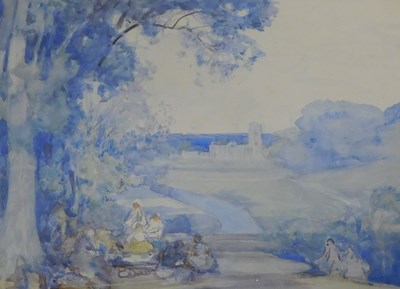 Lot 204 - Sir Alfred East (1849-1913). Fountains Abbey-...