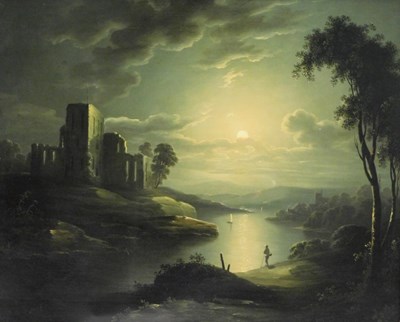 Lot 206 - Sebastian Pether (1790-1844). Midnight over...
