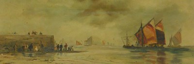 Lot 208 - 19thC School. Coastal scene, oil on...