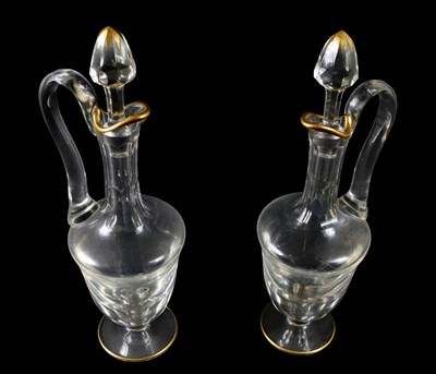 Lot 69 - A pair of St Louis cut glass claret jugs, each...