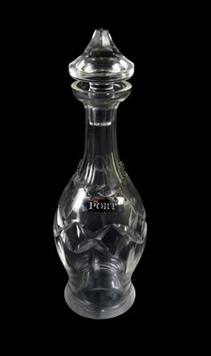 Lot 70 - A star cut port decanter, with pagoda flat cut...