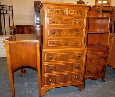 Lot 1037 - A reproduction chest on chest, sideboard...