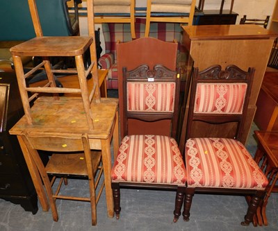 Lot 1038 - A pair of matching mahogany occasional chairs,...