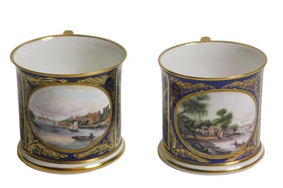 Lot 26 - A pair of Hamilton Derby cobalt ground...