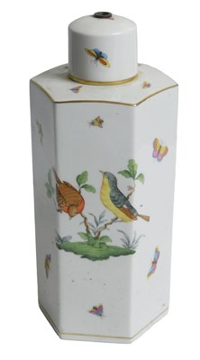 Lot 65 - A Herend porcelain lamp base, of hexagonal...