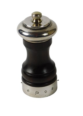 Lot 105 - A modern silver and rosewood pepper grinder,...