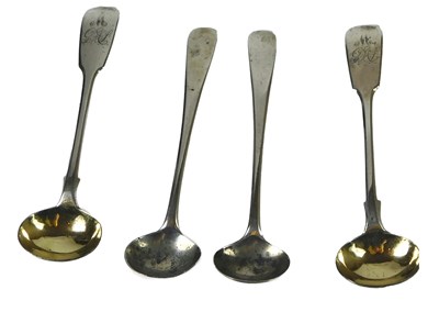 Lot 124 - A pair of Victorian silver fiddle pattern salt...