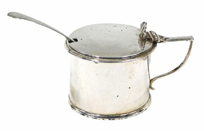 Lot 117 - A William IV plain drum shaped mustard pot,...