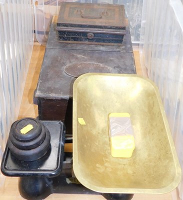 Lot 2178 - A set of Weylux cast iron and brass kitchen...