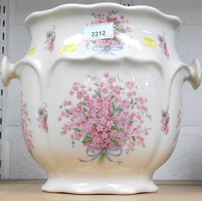 Lot 2212 - A 20thC slop pail and lid, decorated with...