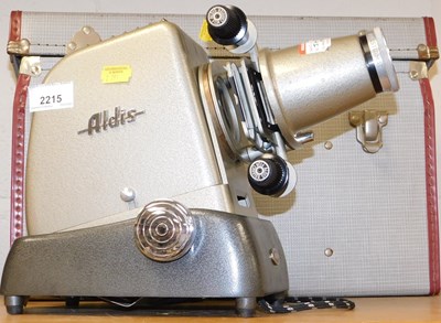 Lot 2215 - An Aldis film projector, cased.
