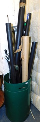 Lot 1060 - Assorted fishing rod parts, and tubes, etc.,...