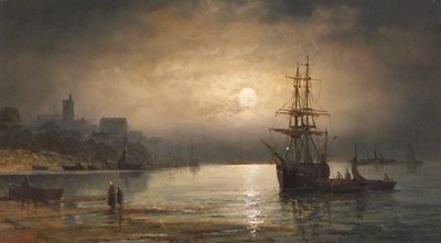 Lot 5 - 19thC British School. Moonlight Essex Coast,...