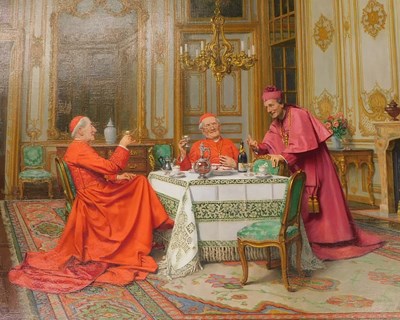Lot 548 - Marcel Brunery (1871/93-1982). Cardinals, oil...