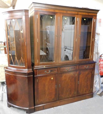 Lot 1082 - A mahogany and inlaid display cabinet,...