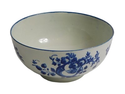Lot 45 - An 18thC Worcester Fruit Sprigs pattern bowl,...