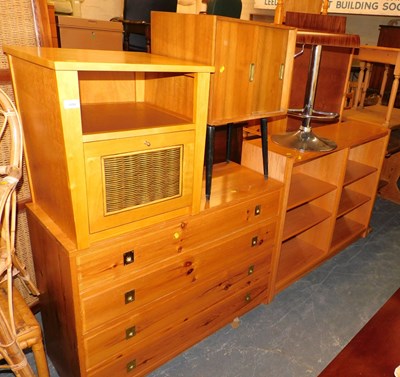 Lot 1054 - An oak bookcase, pine dresser, beech bedside...