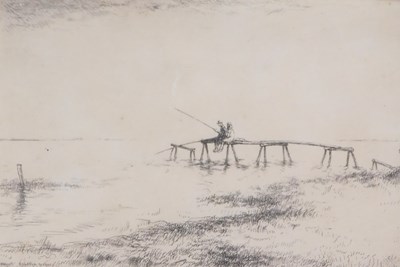Lot 399 - Komiate (20thC). Figures Fishing, engraving,...