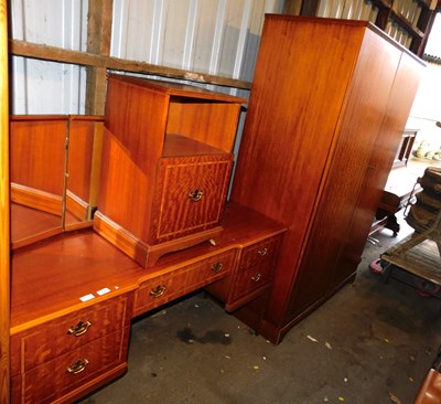 Lot 1120 - A teak bedroom suite, consisting of a double...