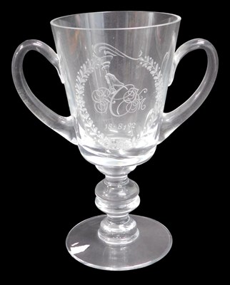 Lot 270 - A modern two-handled glass loving cup,...