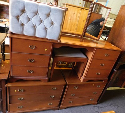 Lot 1123 - A part bedroom suite, comprising a pair of...