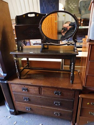 Lot 1124 - An early 20thC oak chest, of two short over...