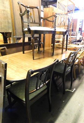 Lot 1131 - A mahogany and line inlaid extending twin...