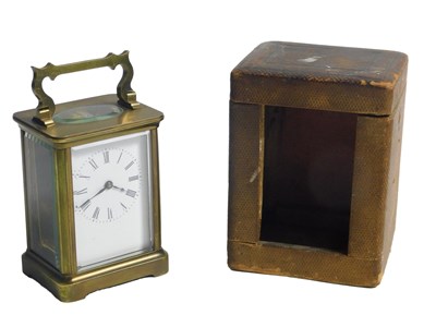 Lot 62 - A late 19thC/early 20thC French brass carriage...