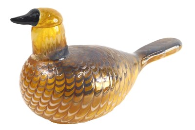 Lot 327 - A Jittala Finland glass bird, 20cm long, and...