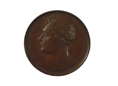 Lot 331 - A 19thC bronze medallion, struck to...