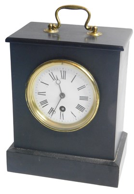 Lot 64 - A 19thC ebonised library timepiece, with brass...