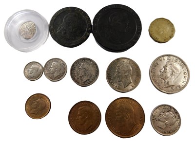 Lot 335 - A quantity of coins etc., to include a...